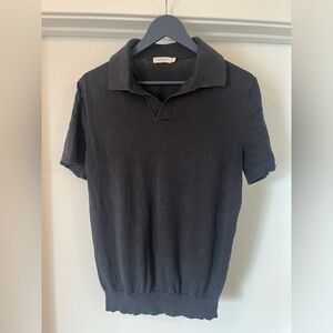 Black Buttonless Polo
